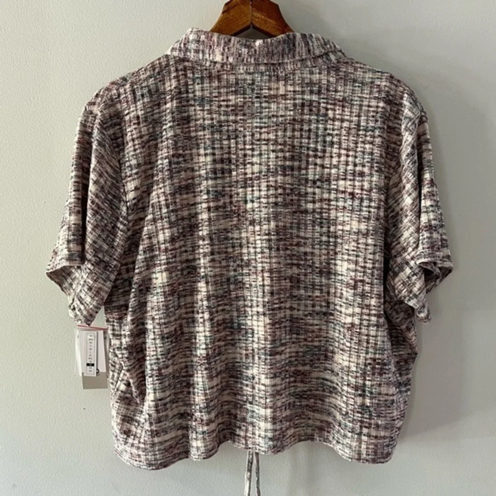 NWT BP. Button Up Shirt & Bralette set, space dyed, blue purple marl, size 2X‎